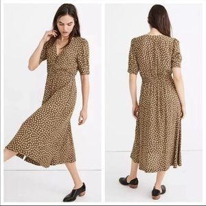 Madewell Button-Cuff Midi Dress in Woodcut Flowers